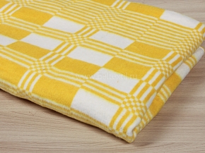 Одеяло байковое 140*205  клетка цв. желтый