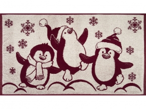 6с103.412ж1 Пингвины (кр.дерево1) Полотенце махровое 50х90см