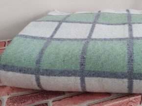 Одеяло п/шерсть 50% ОПШ-1 100*140 клетка зеленый