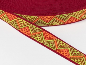 25мм. 16С3893-Г50 (рис.9310) ЛЕНТА ЭЛАСТИЧ (помоч) ЖАККАРД мал,л-же,л-ор,л-сал*2713, 25мм (р.20м)