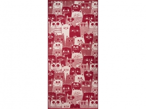 6с102.411ж1 Мир котов (бордо) Полотенце махровое 67х150см