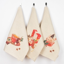 22С145-ШР+К/п.р/фкор Комплект полотенец из 3 шт 45*60 "НГ Новогодний ужин-3" цв. 0 рис. 28
