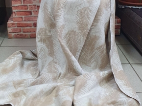 Одеяло байковое 170*205 жаккард  "Перья" цв беж (Россия ВВТ)