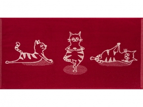 6с102.411ж1 Йога-кот (бордо) Полотенце махровое 67х150см