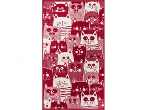 6с103.412ж1 Мир котов (бордо) Полотенце махровое 50х90см