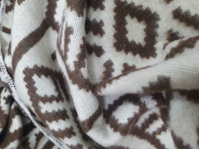 Одеяло байковое 140*205 жаккард "Норвежские узоры" цв. корич  (Россия ВВТ)