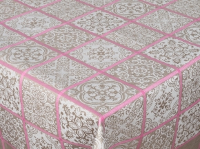 16С383-ШР/ст. 150*150 Скатерть "Изразцы" цв. 2 рис. 48 розовый