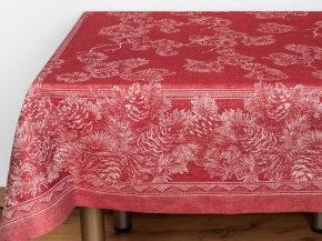 0С-23ЯК Скатерть 178*140 "Сосновые шишки" цв. красный