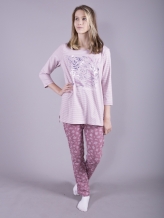 3С631Д40 151210 ПИЖАМА ЖЕН. 108-114-158,164 ПОЛОСКА (РОЗ)