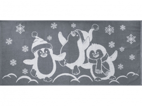 6с102.411ж1 Пингвины(графит5) Полотенце махровое 67х150см