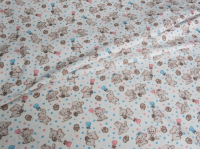 Фланель набивная С514-ТИ б/з рис. 5568/1 Слоники, 90см