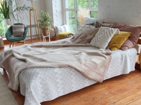 Одеяло шерсть мериноса 100% 130*205 "Кошки" цв бежевый (Узбекистан)