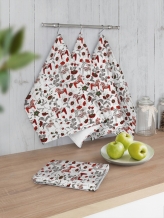 Рогожка набивная рис. 500499/1 Городецкая лошадка, 150см