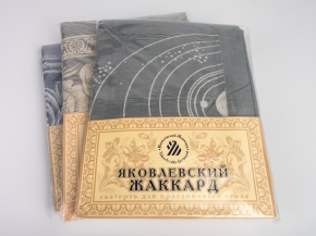 01с58 ЯК   Скатерть  170*240  "Овальная" цв. серый (беж)