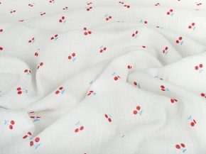 Ткань 7569/D2/C#1 Принт Крэш Муслин Ягода Белый,красный,голубой ширина 135см