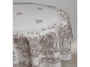 07с24-ЯК Скатерть D-170 "Американская деревня" цв. коричневый