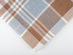 26СП193С-ДЯ Плед п/ш декоративный в/рул 150*220 "Клеточка" цв.кор. бел. гол (7-7)