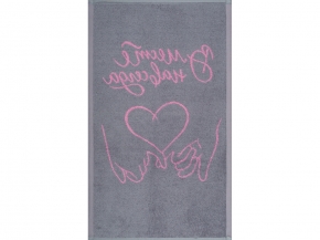 6с104.411ж1 Вместе навсегда (розовый2) Полотенце махровое 67х40см