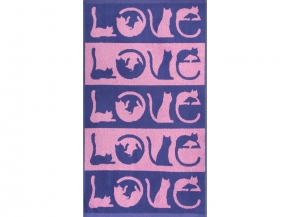 6с103.412ж1 LOVE-кот(пурпурн3) Полотенце махровое 50х90см
