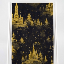 6с102.413ж1 Зимняя сказка(т.желтый) Полотенце махровое 81х160см