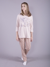 3С631Д40 151210 ПИЖАМА ЖЕН. 112-118-170,176 ПОЛОСКА (БЕЖ)