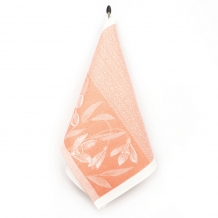 22С141-ШР 43*70 Полотенце "Подснежники-2"  цв. 8 рис. 904 цв коралл