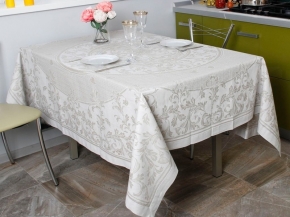 01с58 ЯК Скатерть 170*240 "Овальная" цв. серый (беж)