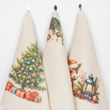 22С145-ШР+К/п.р/фкор Комплект полотенец из 3 шт 45*60 "Ожидание праздника-3" цв. 1 рис. 59