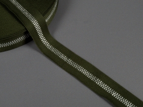 25мм. 90292 ЛЕНТА ОТДЕЛОЧНАЯ оливк.с серебром*1432, 25мм (рул.50м)