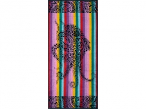 6с102.411ж1 Этно-осминог (темно-синяя радужка) Полотенце махровое 67х150см