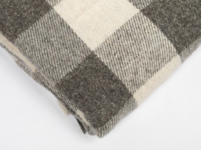 Плед п/шерсть 50% ОП-400 140*200 клетка цв. серый (Россия, Суконная Фабрика)