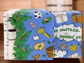 Вафельное полотно Банный мир рис.12246/1, 150см