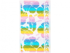 6с104.411ж1 Ольга (белая радужка) Полотенце махровое 67х40см