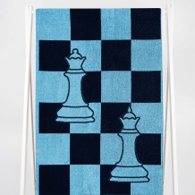 6с102.411ж1 Шахматы (темно-синий4) Полотенце махровое 67х150см