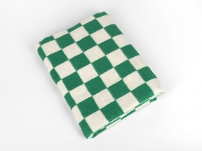 Одеяло байковое 140*205  клетка цв. зеленый