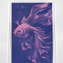 6с102.411ж1 Золотая рыбка(пурпурн3) Полотенце махровое 67х150см