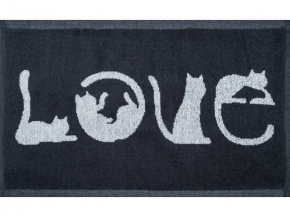 1с105.413ж1 LOVE-кот(антрацит) Полотенце махровое 50х30 см