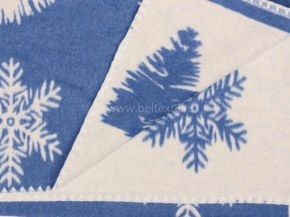 Одеяло хлопковое 140*205 жаккард "Снежинка" 11 цв.синий
