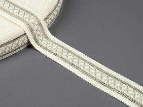 32мм. 5848 ТЕСЬМА ОТДЕЛОЧНАЯ белый со льном*127, 32мм (рул.50м)