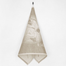 7с-128ЯК  50*70  Полотенце "Журавли и солнце" цв. бежевый (многоцветный)