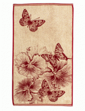 6с104.411ж1 "Бабочки и цветы" Полотенце махровое 67х40см