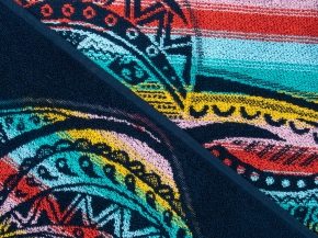 6с102.411ж1 Этно-слон (т.радужка) Полотенце махровое 67х150см