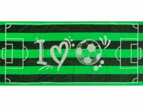 6с102.411ж1 I love football (зелен-бело) Полотенце махровое 67х150см