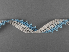 19мм. 60222 ТЕСЬМА ОТДЕЛОЧНАЯ лен с голубым*1882, 19мм (рул.50м)