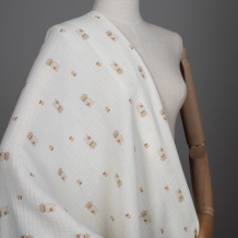 Ткань 12206/D3(4017) Принт Муслин Зайка Бежевый, коричневый,персиковый ширина 135см