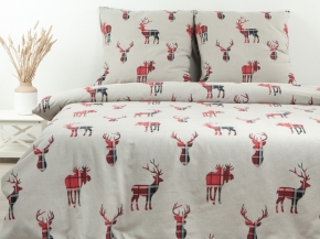 4532-БЧ комплект евро фланель "Chrismas reindeer" рис. 6156-01