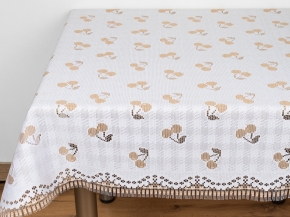 Д236Аб СКАТЕРТЬ ДЕКОРАТИВНАЯ 150  беж. с белым 1.50 м*1.30 м рис. Д236Аб