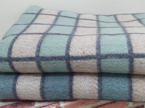 Одеяло п/шерсть 50% Клетка 140*205 ОПШ-2 цв зел.сер.пес. (Россия ВВТ)