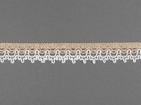 19мм. 60222 ТЕСЬМА ОТДЕЛОЧНАЯ лен с белым*201, 19мм (рул.50м)