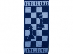 6с102.411ж1 Шахматы (т.синий2) Полотенце махровое 67х150см